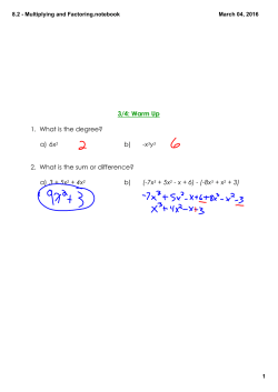 8.2 - Multiplying and Factoring.notebook