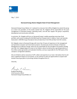May 7, 2015 Starwood Energy Names Delgado Head of Asset