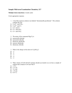 Sample Mid-term Examination Chemistry 217