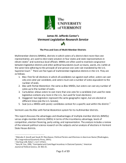 The Pros and Cons of Multi-Member Districts