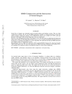 SIMD Compression and the Intersection of Sorted Integers