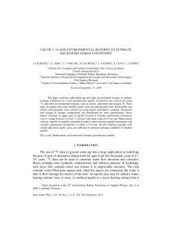USE OF C-14 AND ENVIRONMENTAL ISOTOPES TO ESTIMATE