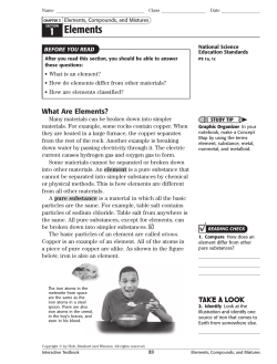 1 Elements - Mr. Krohn 8th grade science