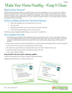 Green Cleaning Recipe Cards - University of Tennessee Extension