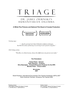 the press kit in PDF - Office national du film du Canada