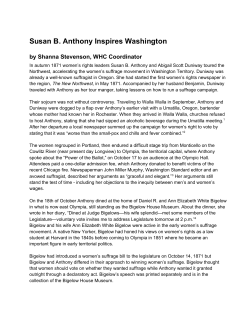 Susan B. Anthony Inspires Washington