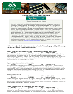 Spring 2016 - UNCC English Department