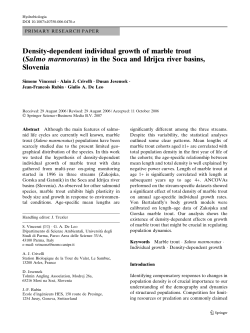 Density-dependent individual growth of marble trout (Salmo
