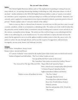 The Art and Value of Satire Satire