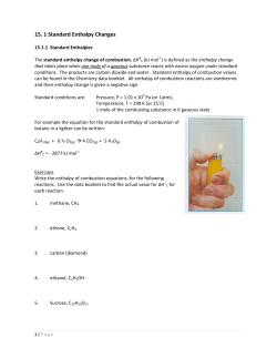 15. 1 Standard Enthalpy Changes