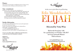 the Invitation to sing Elijah ()
