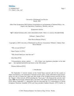Targeted Killing and Assassination: The U.S. Legal Framework