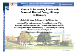 Central Solar Heating Plants with Seasonal Thermal - IEA-SHC