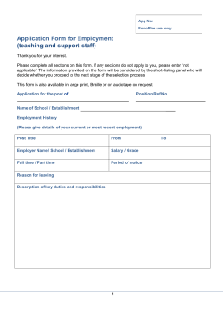 Application Form - Milestone School