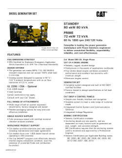 STANDBY 80 ekW 80 kVA PRIME 72 ekW 72 kVA