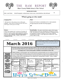 the ram report - Elbert County Schools