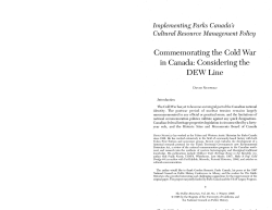 "Commemorating the Cold War in Canada: Considering the DEW