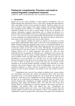 Fishing for compliments: Precision and recall in corpus