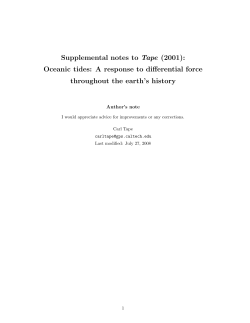 Supplemental notes to Tape (2001): Oceanic tides