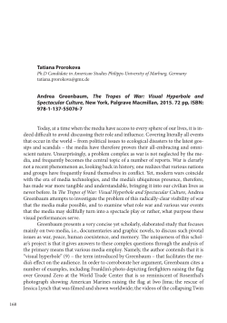 Tatiana Prorokova Andrea Greenbaum, The Tropes of War: Visual