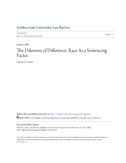 The Dilemma of Difference: Race As a Sentencing Factor