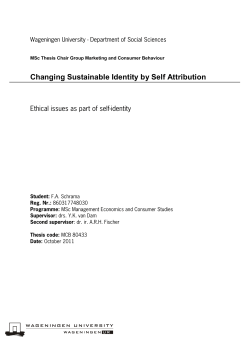 Changing Sustainable Identity by Self Attribution