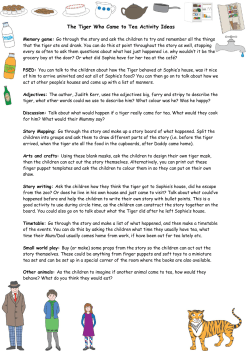 The Tiger Who Came to Tea Activity Ideas