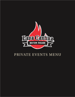 Private Events Menu