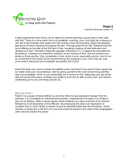 PURSUING GOD Psalm 5