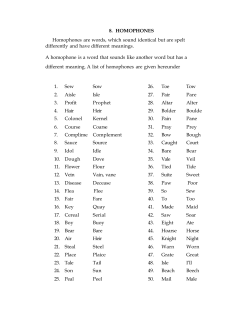 Lec 08 - Homophones