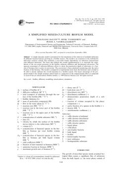 A SIMPLIFIED MIXED-CULTURE BIOFILM MODEL