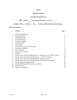 ODOT DESIGN BUILD SCOPE OF SERVICES PID