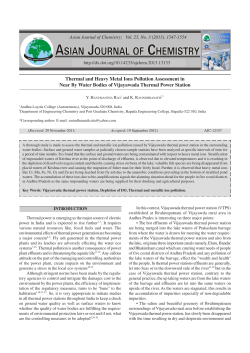 Thermal and Heavy Metal Ions Pollution Assessment in Near By