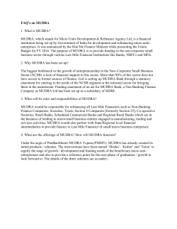 FAQ`s on MUDRA 1. What is MUDRA? MUDRA, which stands for