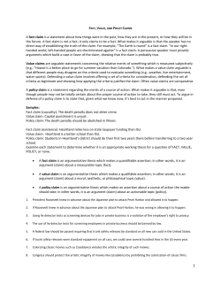 FACT VALUE AND POLICY CLAIMS