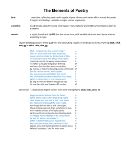 The Elements of Poetry