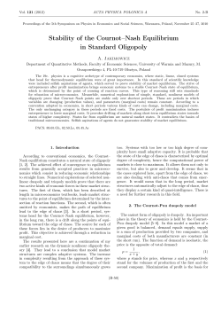 Stability of the Cournot–Nash Equilibrium in Standard Oligopoly
