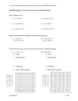 4.3 Practice C: Convert Vertex Form to Standard Form