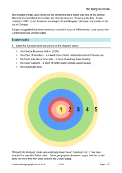The Burgess model Student tasks