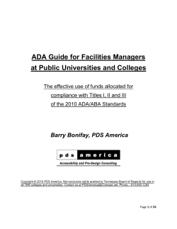 ADA Guide for Facilities Managers at Public Universities and Colleges