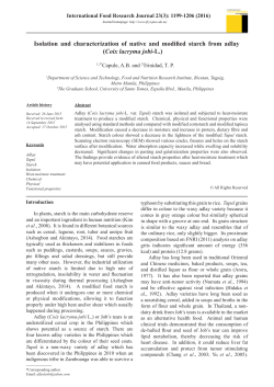 Isolation and characterization of native and modified starch from adlay