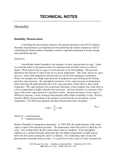 TECHNICAL NOTES Humidity