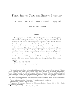 Fixed Export Costs and Export Behavior