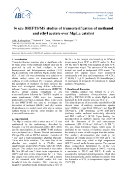 in situ DRIFTS/MS studies of transesterification of methanol and