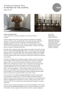 Ai Weiwei Press Release - Yorkshire Sculpture Park