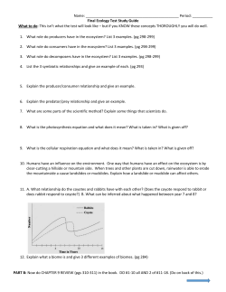 Final Ecology Test Study Guide What to do: This isn`t