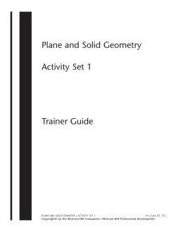 Plane and Solid Geometry Activity Set 1 - Macmillan/McGraw-Hill