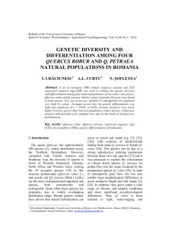 genetic diversity and differentiation among four quercus robur and q
