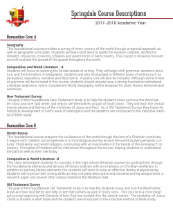 2017-2018 Course Descriptions - Providence Extension Program