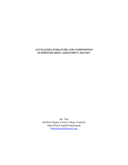 AP ENGLISH LITERATURE AND COMPOSITION SUMMER